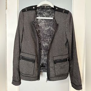 Elie Tahari Dina Tweed Military Jacket